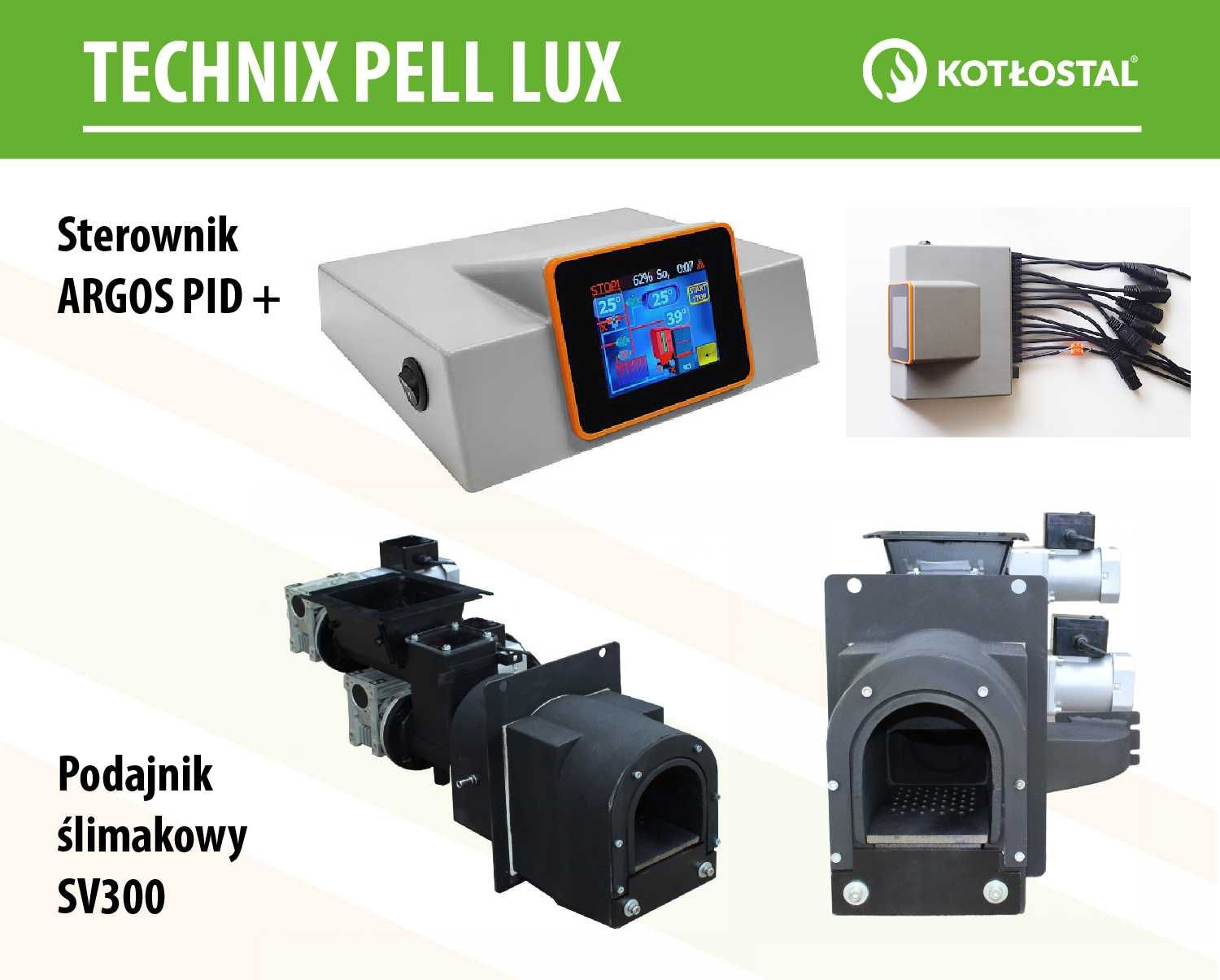 Kocioł na pellet TECHNIX PELL LUX 30 kW z podajnikiem pelletu