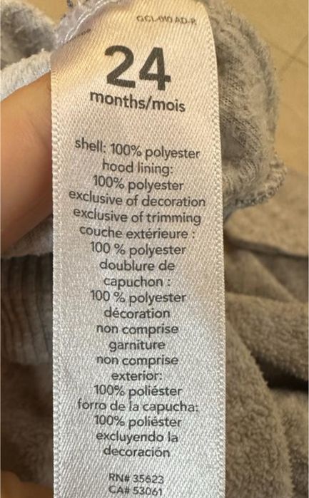 Чоловічок ромпер carter's на флісі 24 м