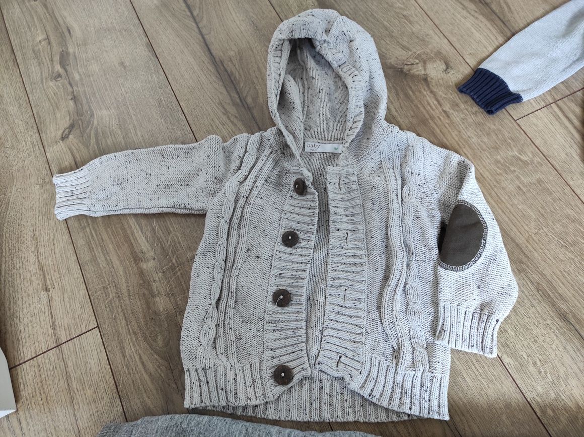 2 szt Swetry bluzy dla chłopca zestaw ciepłe baby club smyk r. 86
