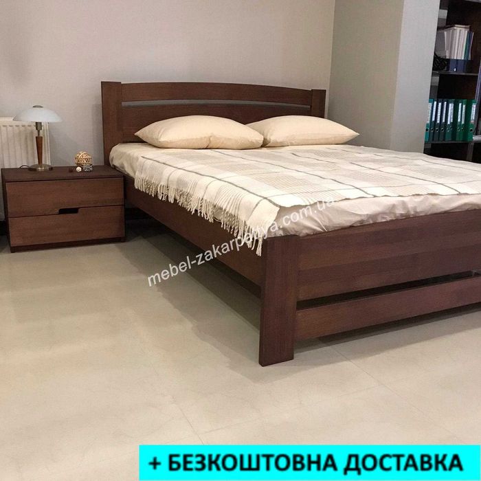 Кровать двуспальная бук. Купити ліжко деревяне . Доставка до будинку