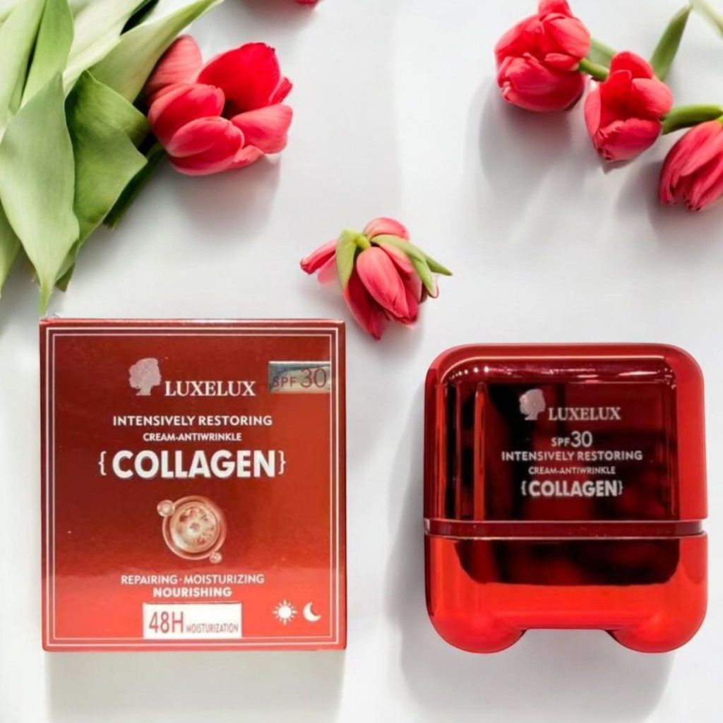 Collagenowy krem do twarzy z SPF30 - marki Luxelux