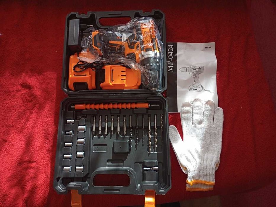 Ogromny Zestaw Wkrętarko-Wiertarka Udarowa z Wieloma Dodatkami Okazja