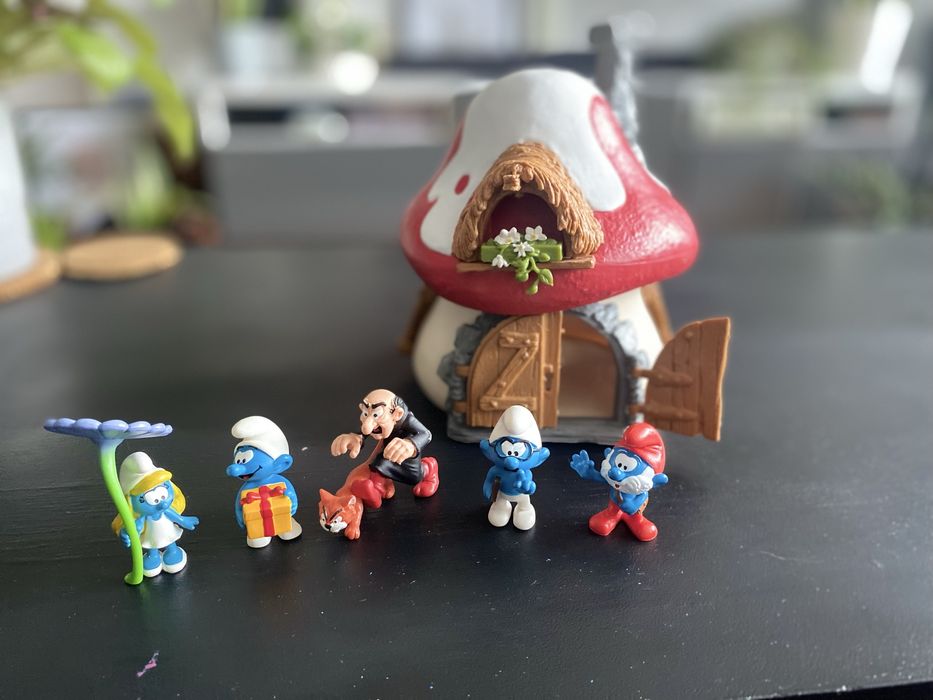 Schleich Chatka Smerfa, Gargamel I Klakier, papa smerf i dodatkowe fig