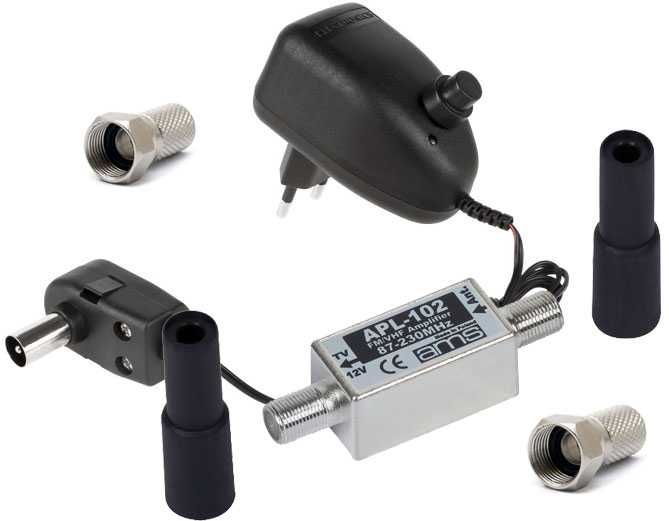 Wzmacniacz antenowy FM VHF DAB+ APL-102  zasilacz antenowy regulowany