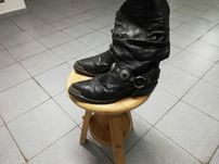 Botas estilo Cowboy unisex pretas tamanho 40