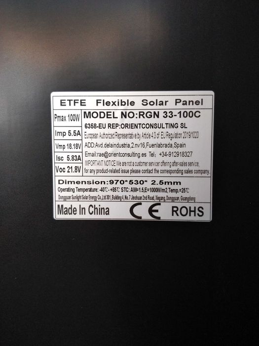 Painel Solar Flexível Monocristalino 100W – 12V Off-grid