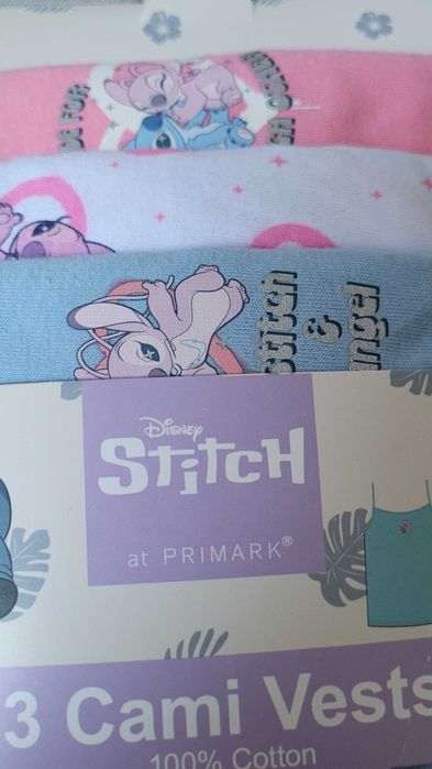 Koszulki na ramiączkach z bawełny 3-pak Disney Stitch PRIMARK