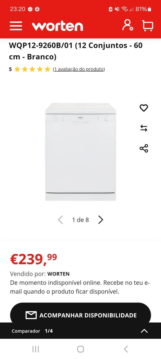 Máquina de lavar loiça kunft