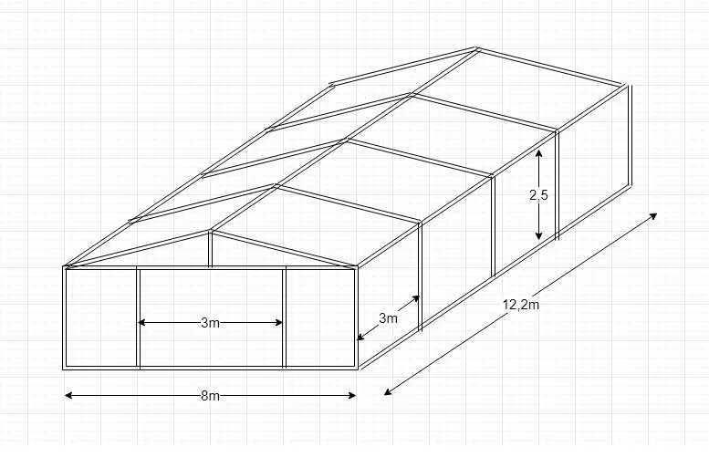 Hala namiotowa handlowa magazyn konstrukcja stalowa stal plandeka 8x12
