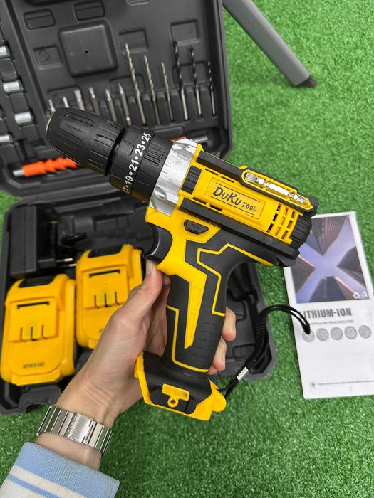 Ударний ШУРУПОКРУТ на акумуляторі + НАБІР інструментів! ШУРУПОВЕРТ АКБ