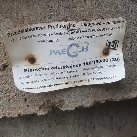 Pierścień obciążający betonowy 190/150/20