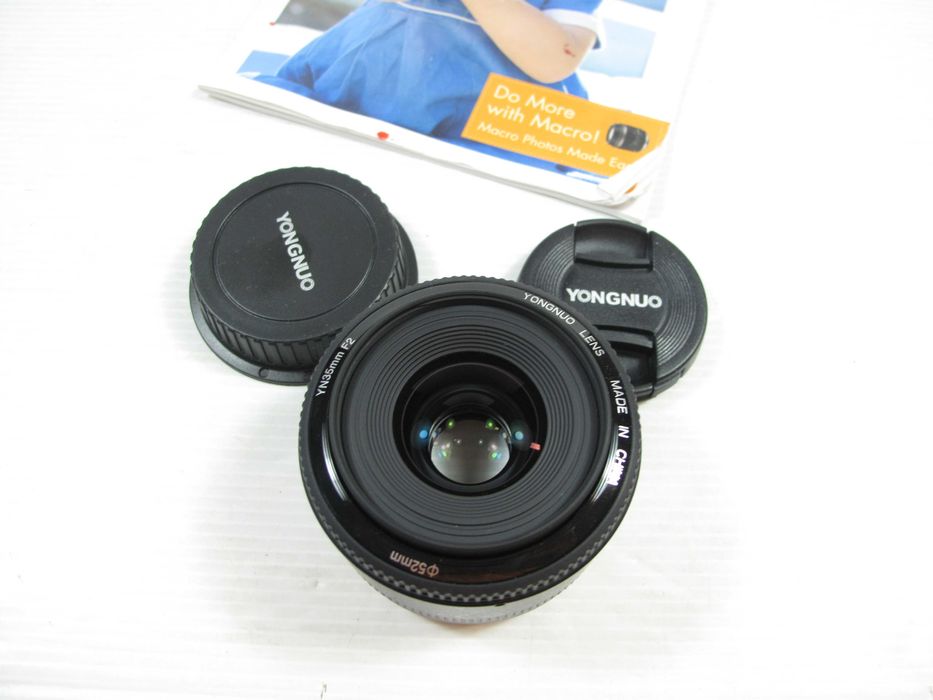 Yongnu 35mm F2, estado TOP veio com máquina para Canon
