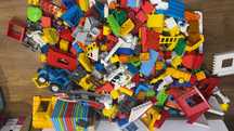 Klocki plastikowe jak DUPLO - duży zestaw kolejka, zoo,