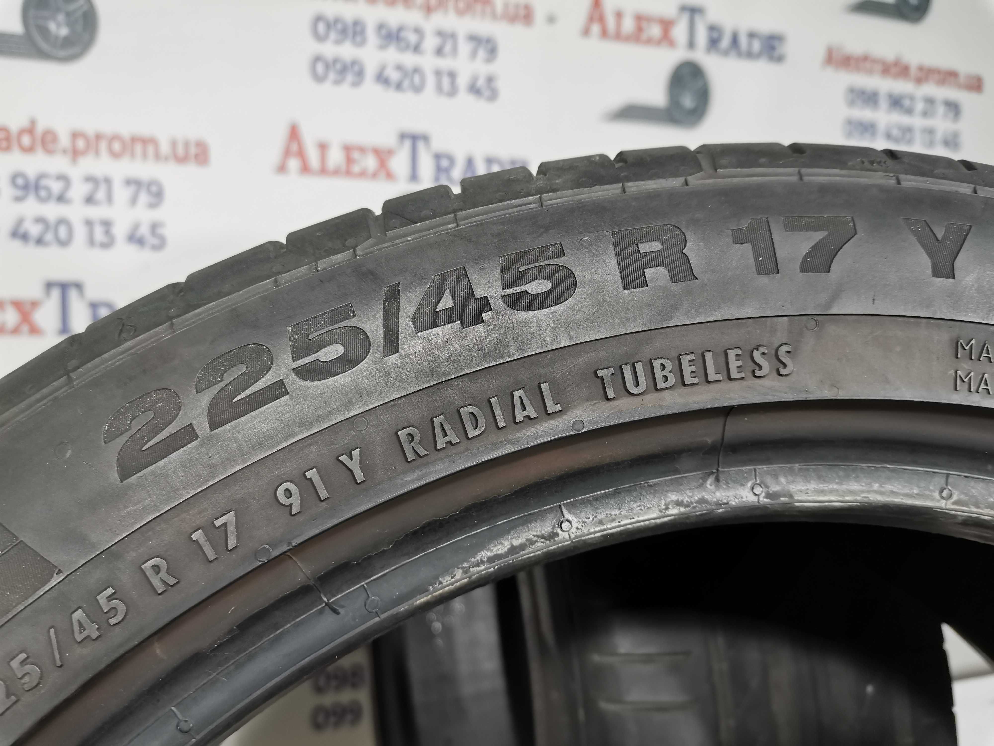 2 шт. 225/45 R17 Continental ContiSportContact 5 літні шини б/у