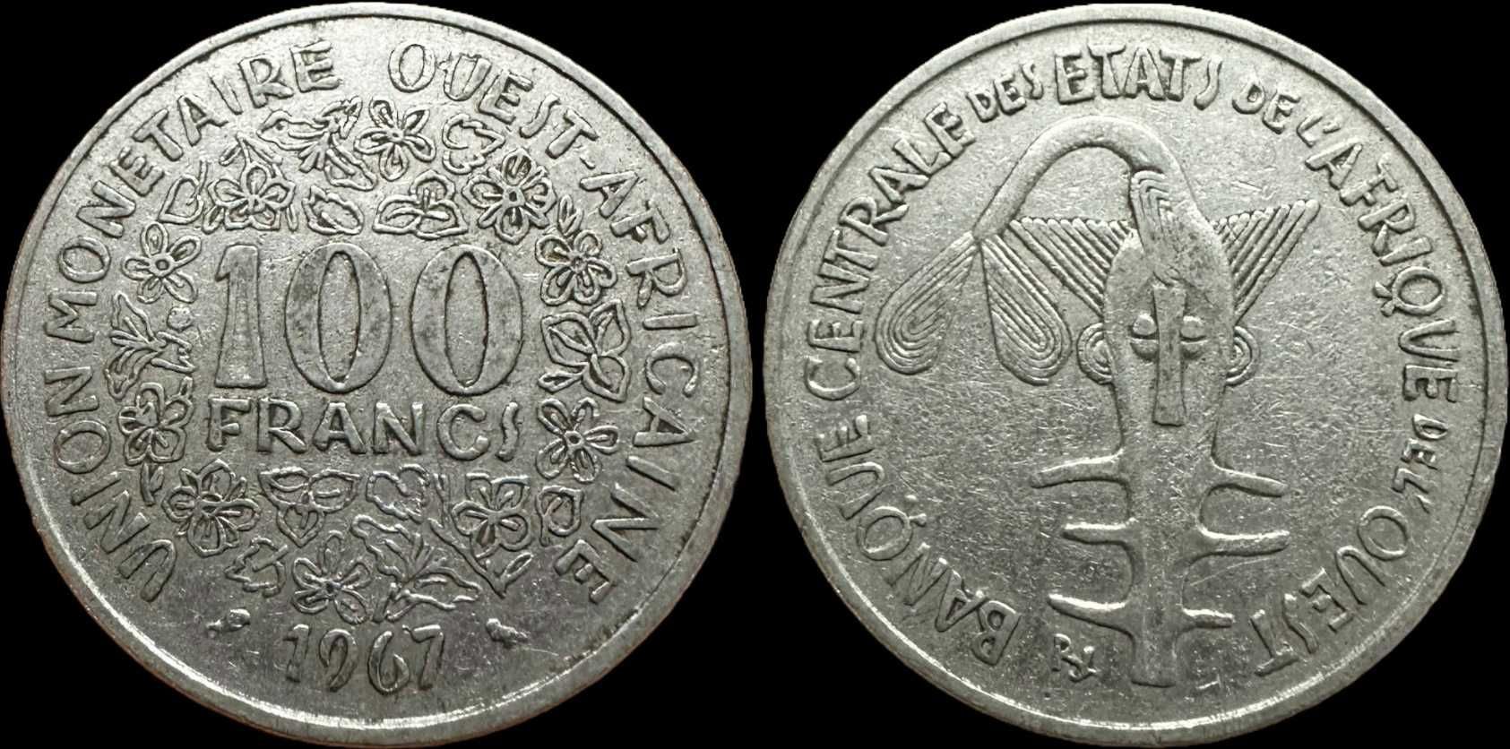 Moeda de 100 Francos - 1967 -  África Ocidental