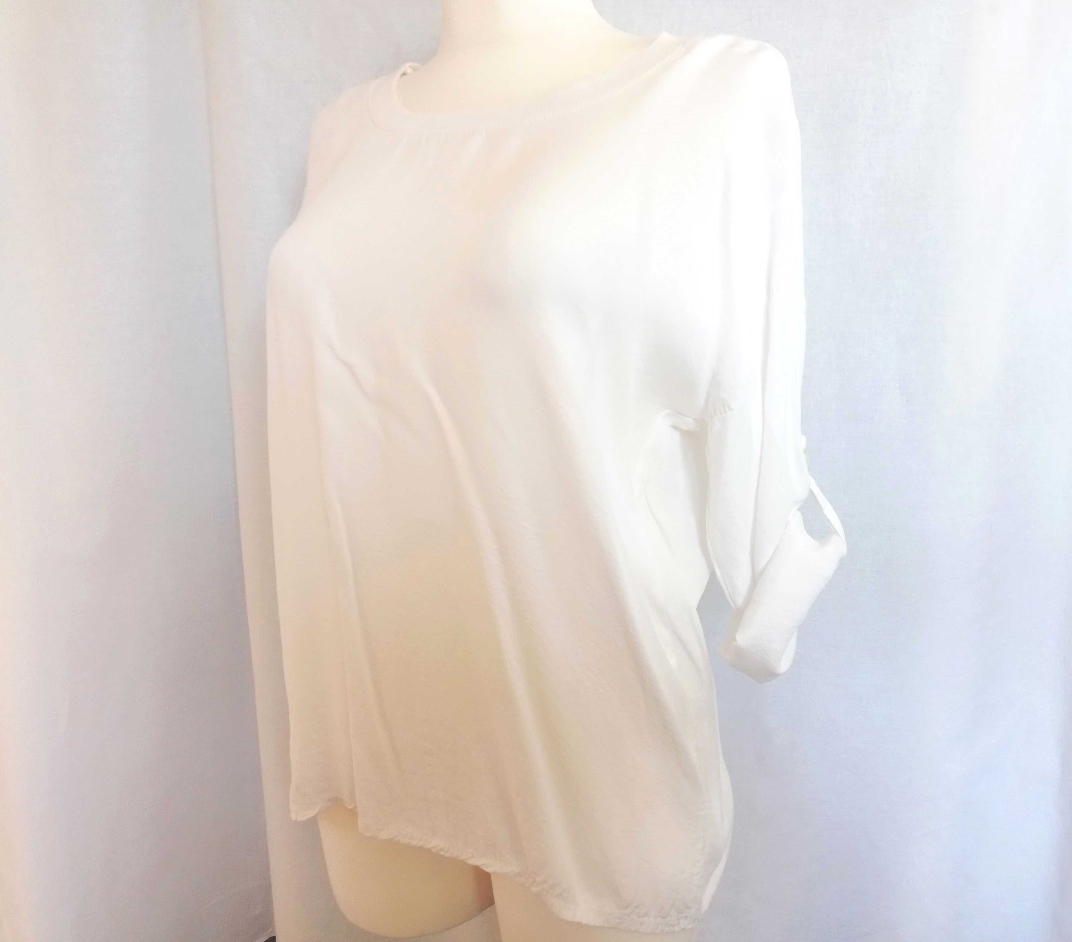 Bluzka biała Bluza elegancka r. 40 Rękaw Regulowany stan bdb-