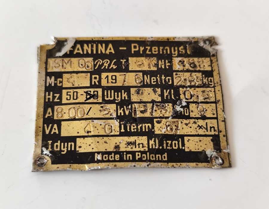 Tabliczka znamionowa kolekcjonerska PRL Fanina Przemyśl ISM0a PRL T357