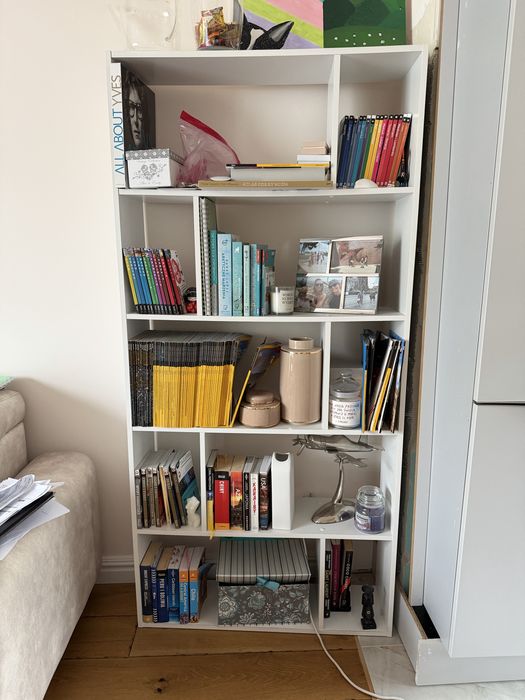 Regal na książki biały 5 półek 174cm stan bardzo dobry