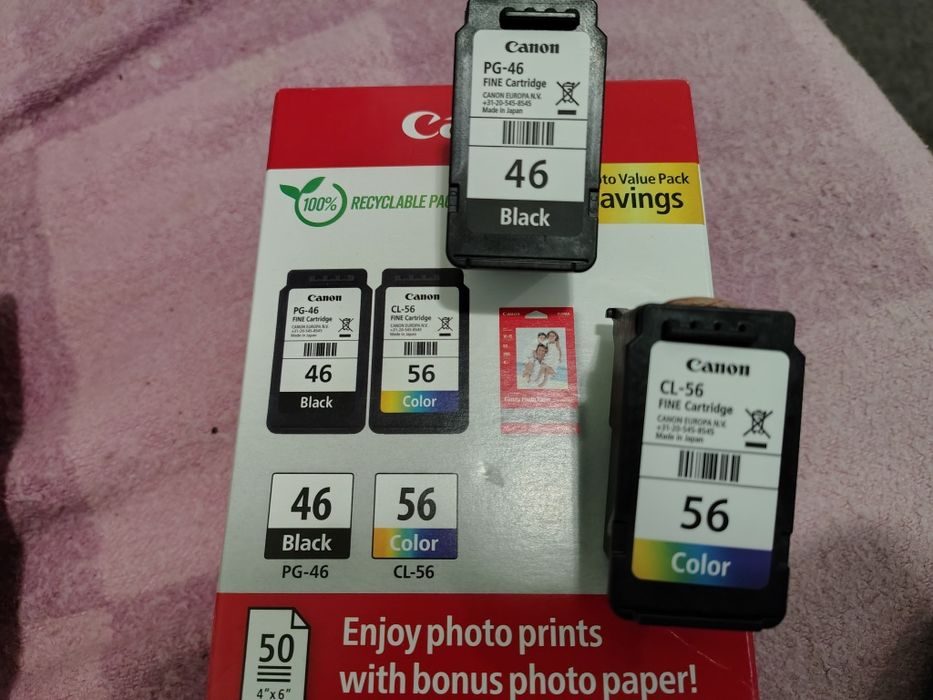 Продам новые (!) картриджи Canon PG-46 (черный); CL-56 (цветной)