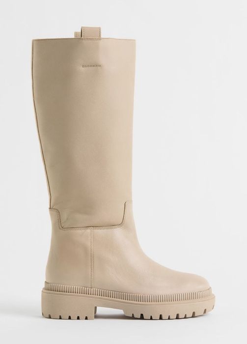Чоботи, черевики  H&M шкіряні бежеві