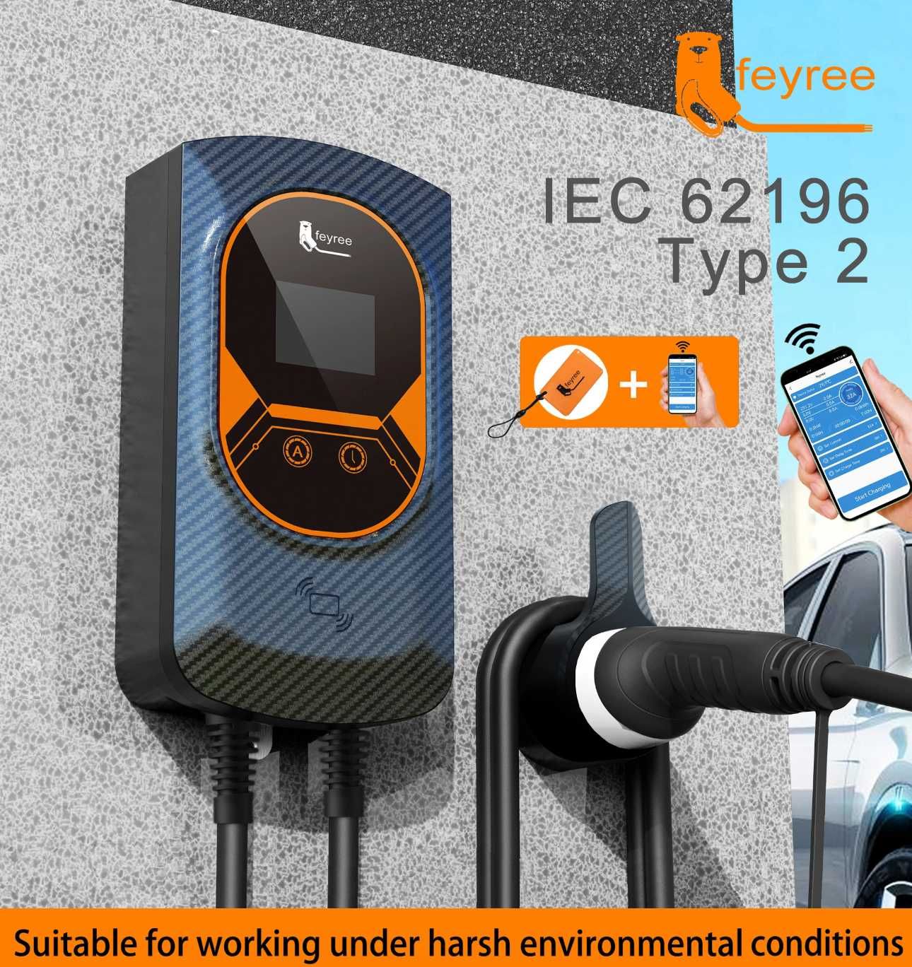 Carregador Wallbox 7,6 kw - 32A - Monofasica -C/APP -Eletrico Hibridos