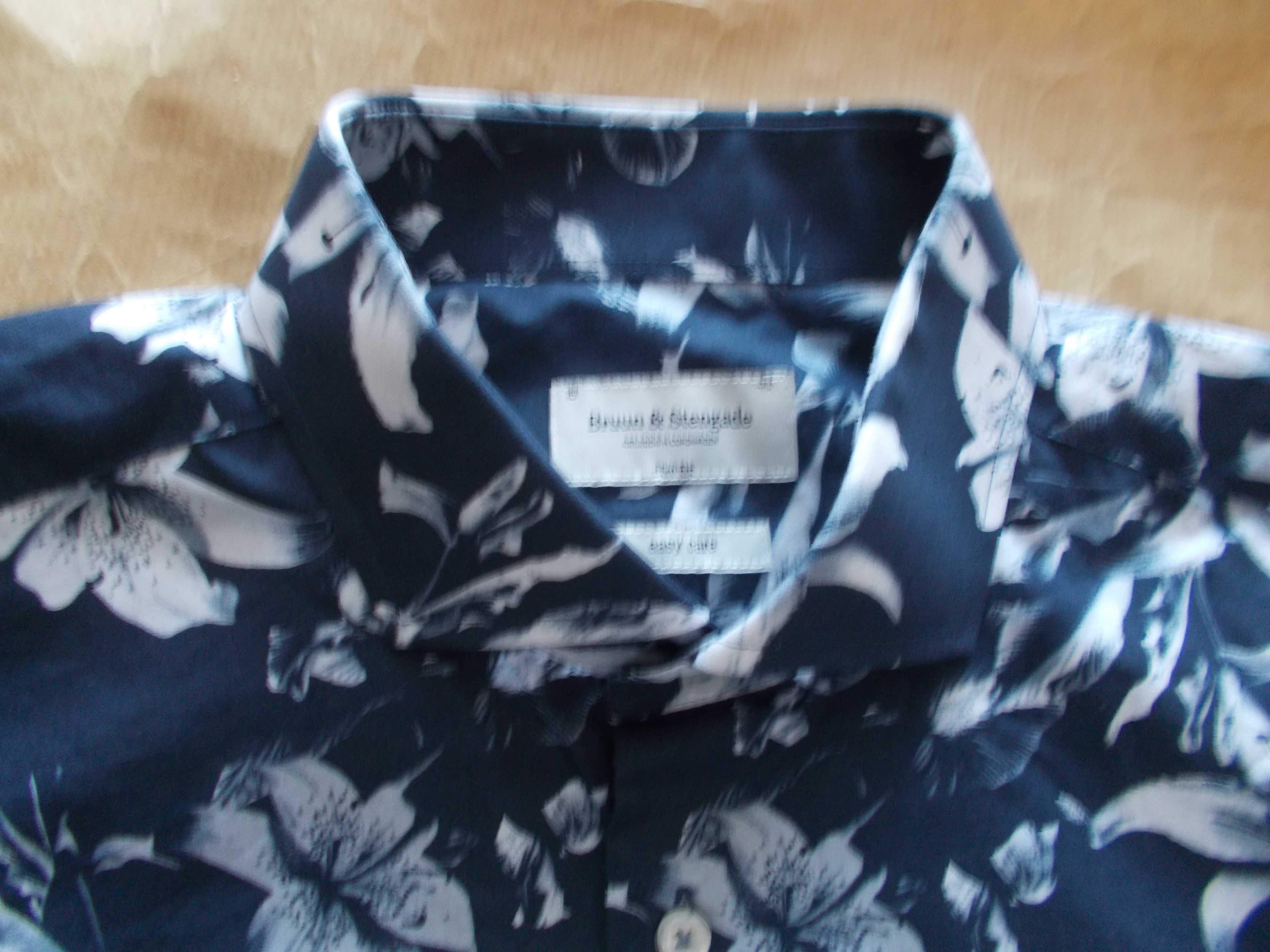 M/L- BRUUN- STRENGADE Premium Koszula Męska M/L 41 cm Szwecja