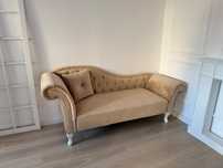 Sofa Szezlong lewostronny LATTES Welur Beżowy