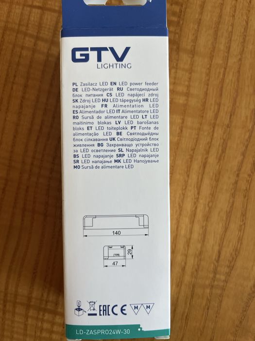 Zasilacz LED 24W max 2A GTV