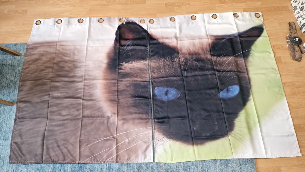 Zasłony do pokoju dziecięcego ze zdjęciem kota