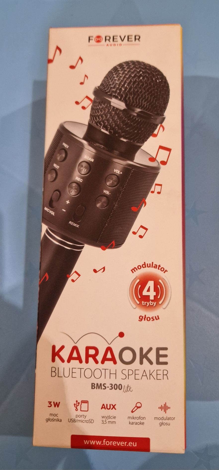 Forever MIKROFON Bluetooth Karaoke CZARNY