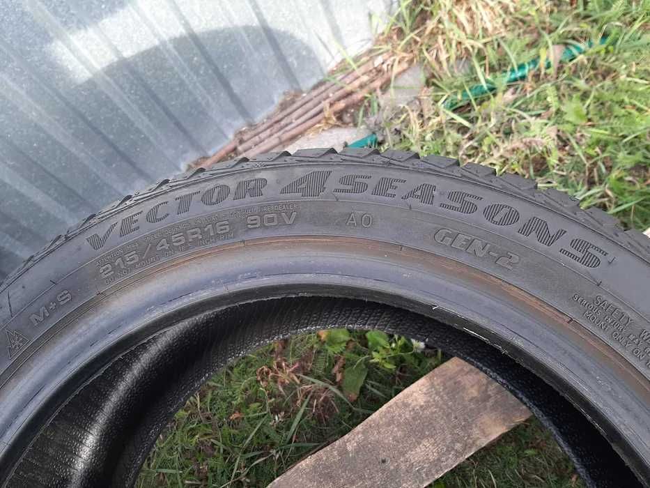 2xOpony całoroczne 215/45R16 GoodYear Vector4Season Gen-2 A0 2016r 7mm