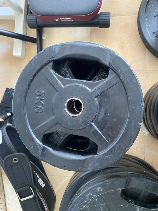 Disco rodela 5kg com pega e revestido borracha