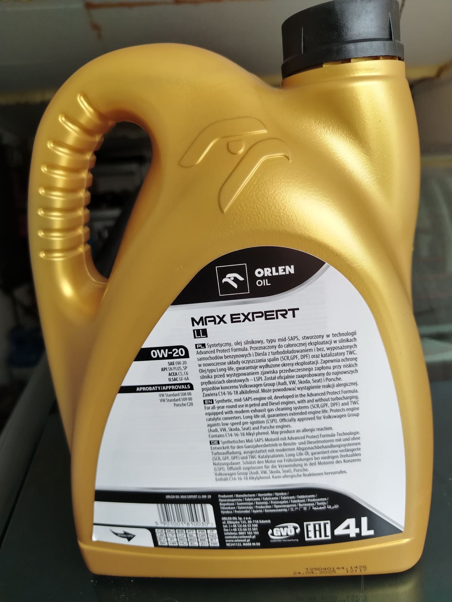 Nowy olej Orlen Max Expert DEX1 0W20 4L