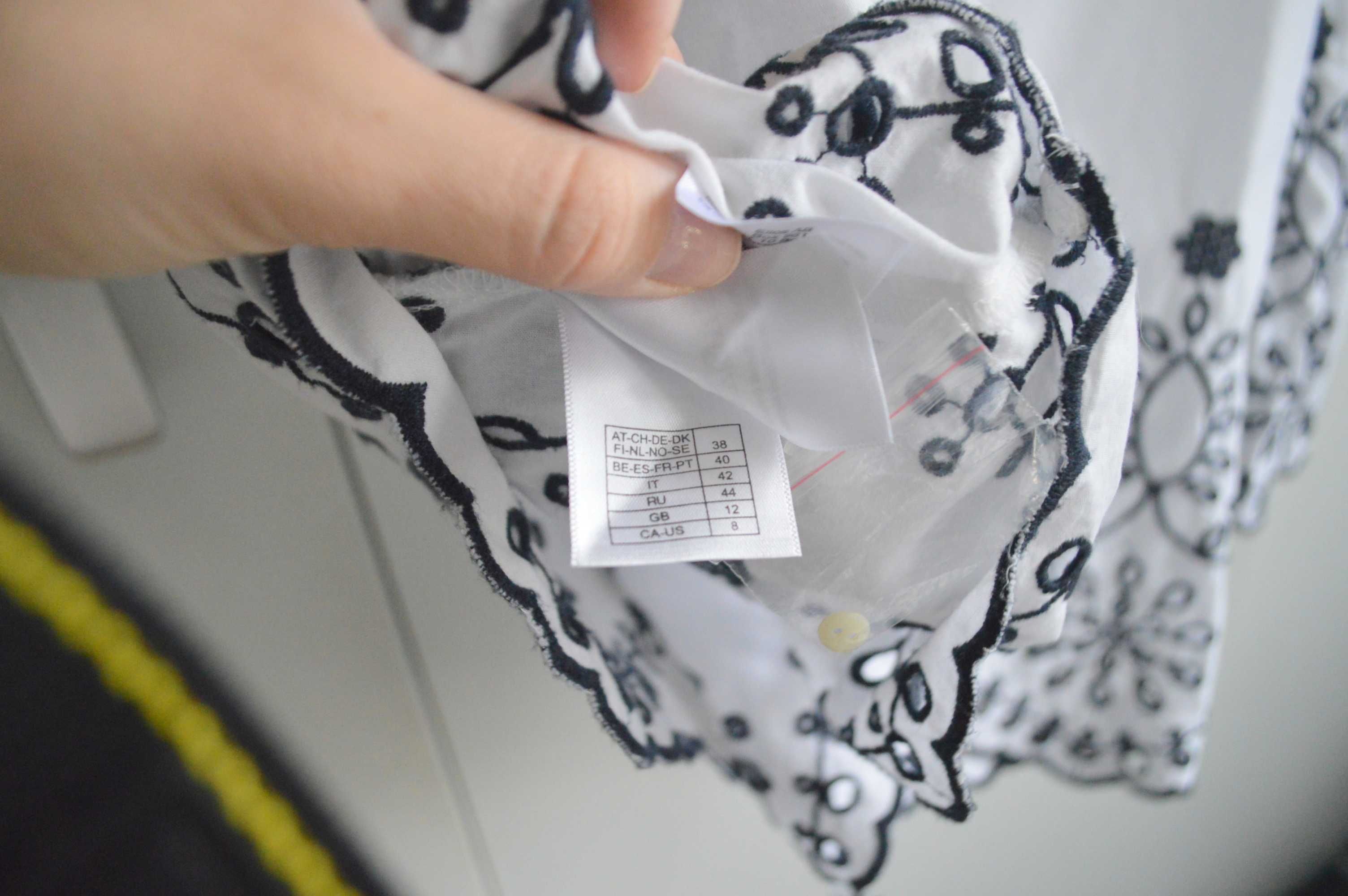 Ellos bluzka M organiczna bawełna 100% minimalizm boho haftowana