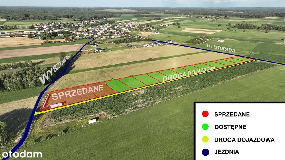Działki Rolno-Budowlane Kołaki Kościelne 1300M2-1700M2 / 3.5Km S8