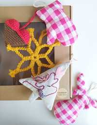 Box prezentowy - ozdoby choinkowe - komplet - handmade