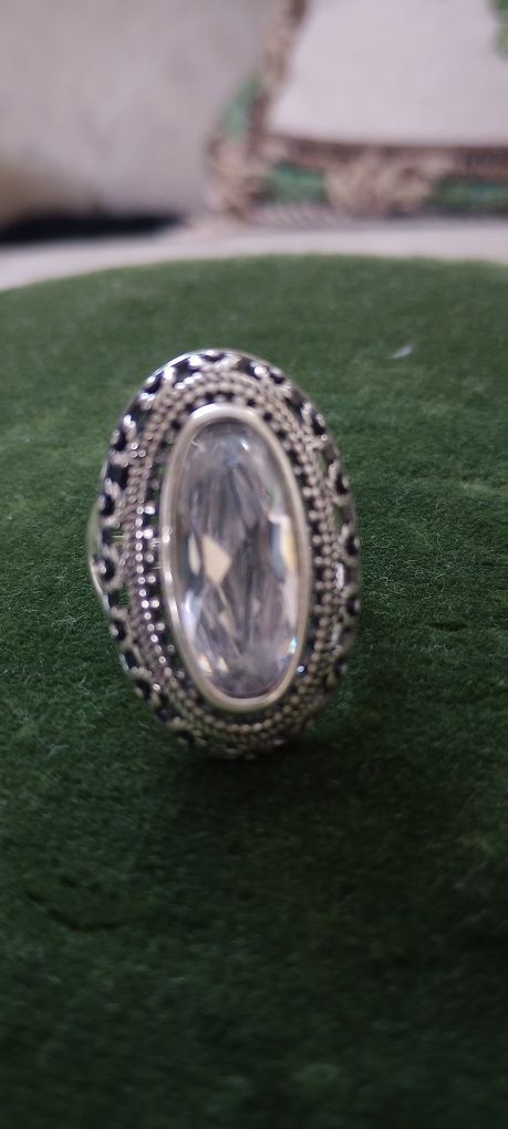 Piękny pierścionek stare srebro