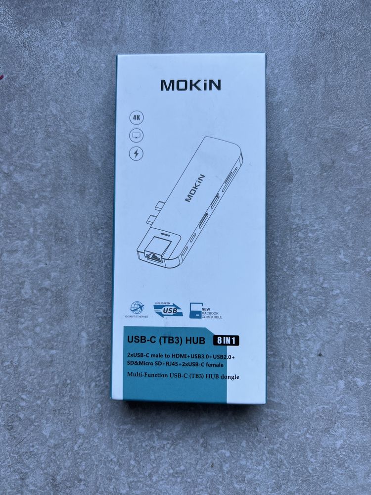 Adapter MOKIN USB-C HUB 8 W 1 DO Macbooka PRO, AIR