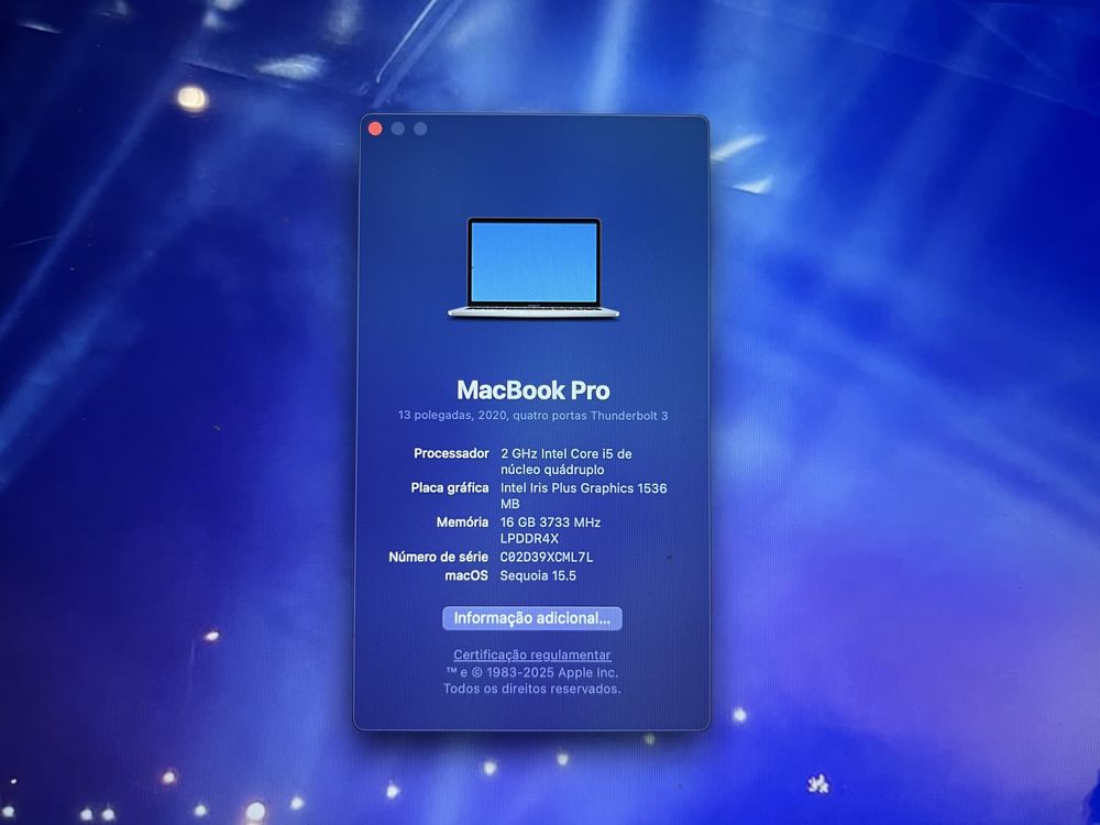 MacBook Pro 13” (2020) i5, 16GB RAM, 512GB SSD - Excelente estado!