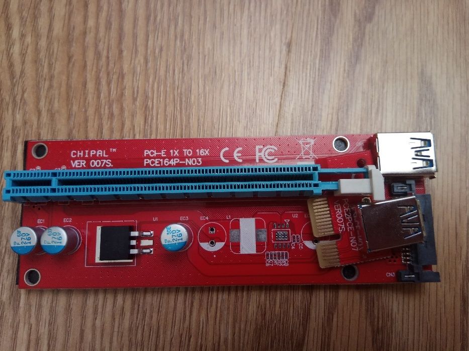 Rizer, riser, райзер PCI-E 1X to 16X USB 3.0 60см VER 007s.