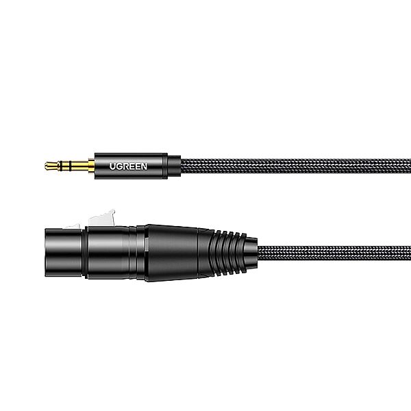 Ugreen kabel audio 3.5mm mini jack (męski) - XLR (żeński) 1m czarny (A