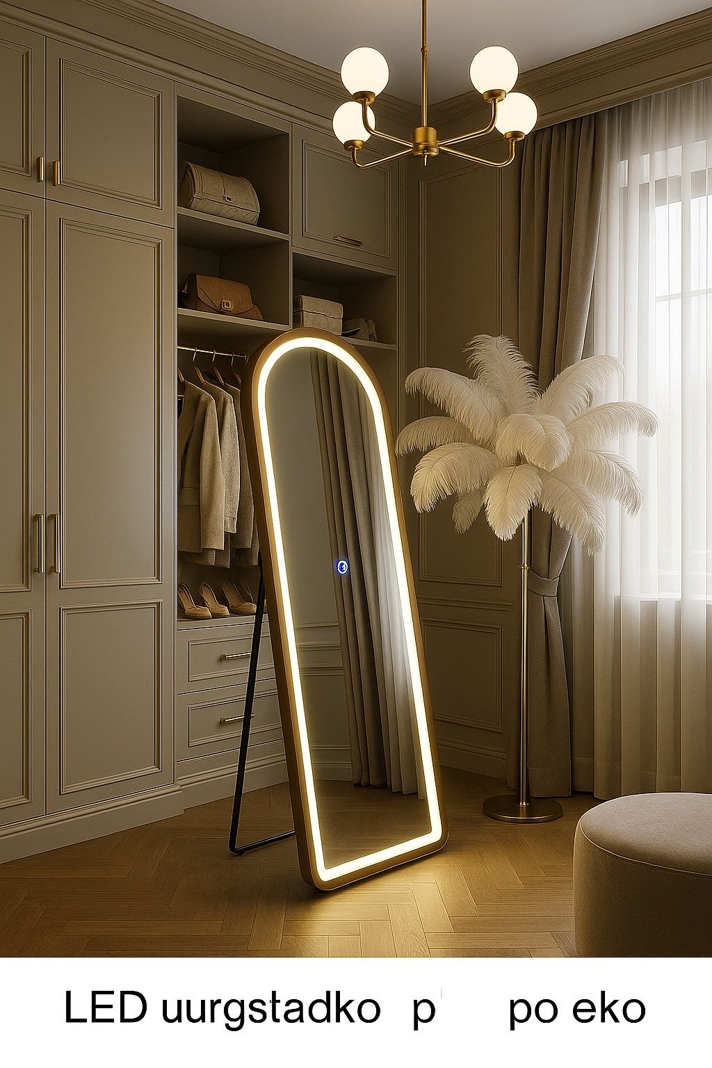 Lustro stojące lub wiszące 160x50 pidswietlane led