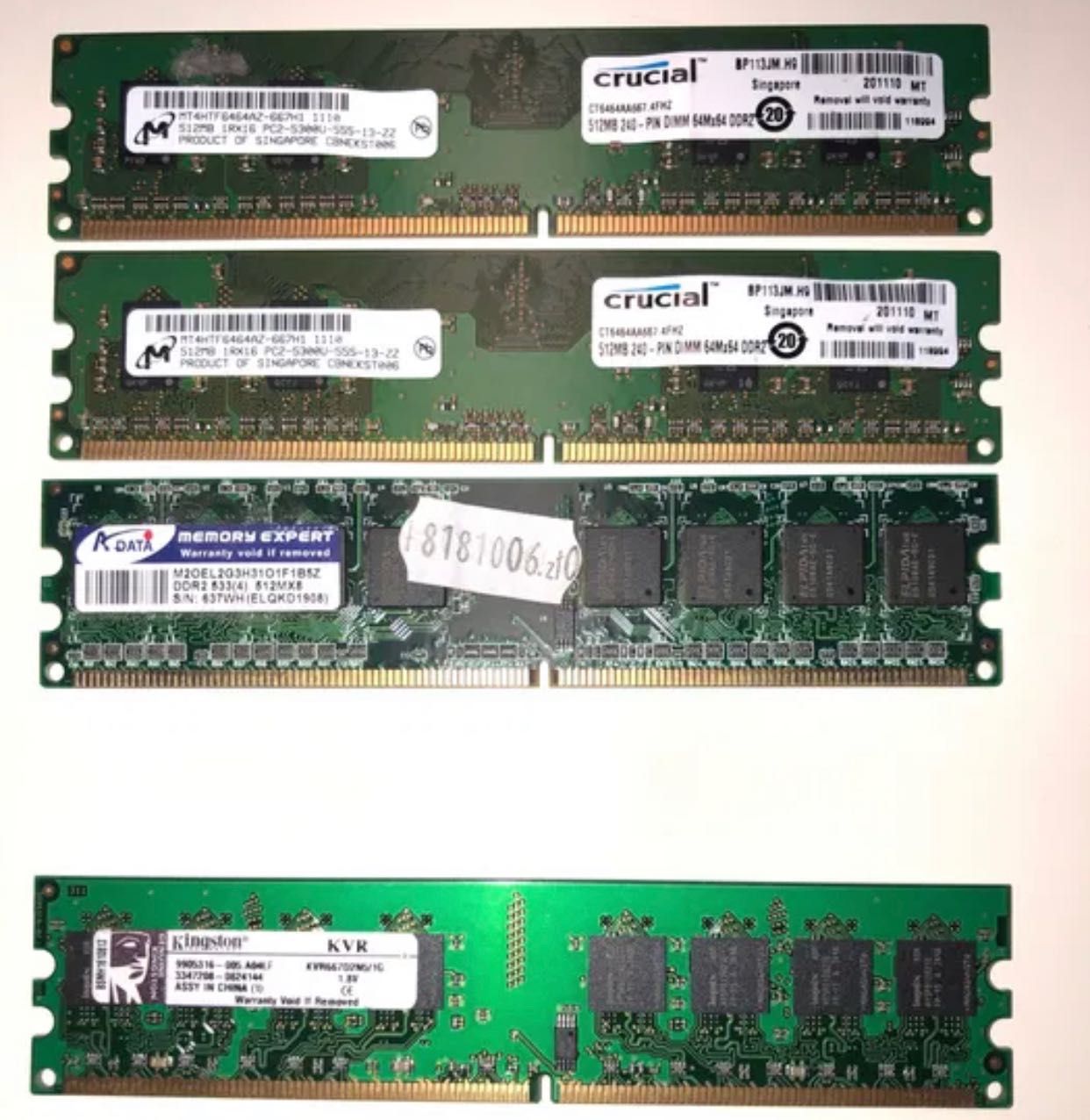 Memórias DDR2 512MB/1GB