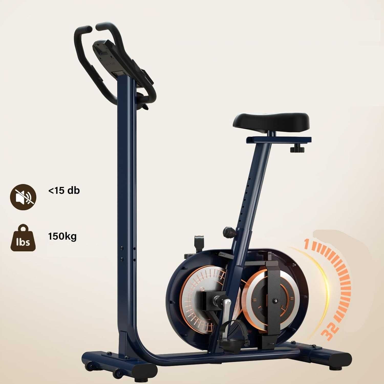 Ergometr cichy rower treningowy 24 duży monitor waga użytkownika 150kg