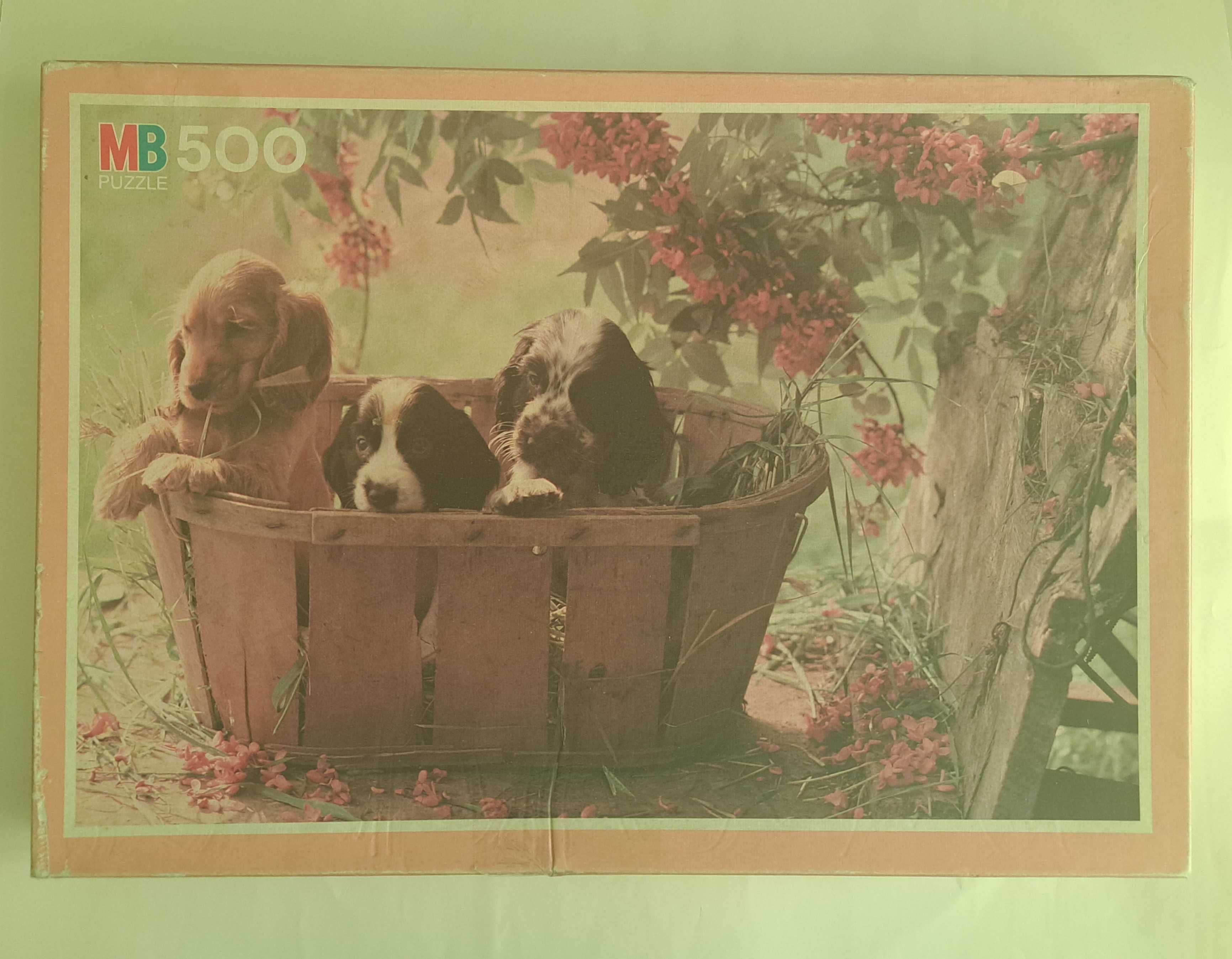 Puzzle Szczeniaki/Psy w koszyku, 500 el. MBpuzzle