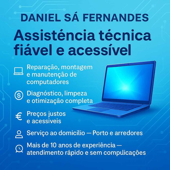 Reparação, montagem e manutenção de computadores