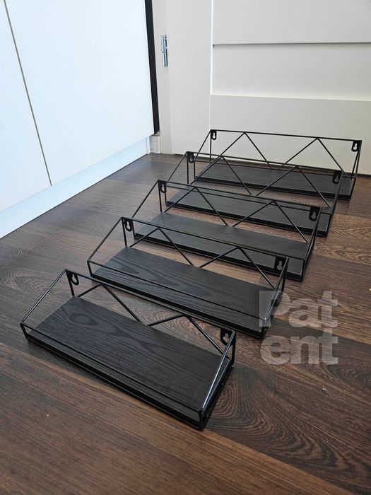 Loftowe kwietnik dekoracja ścienna półki 5 sztuk czarna