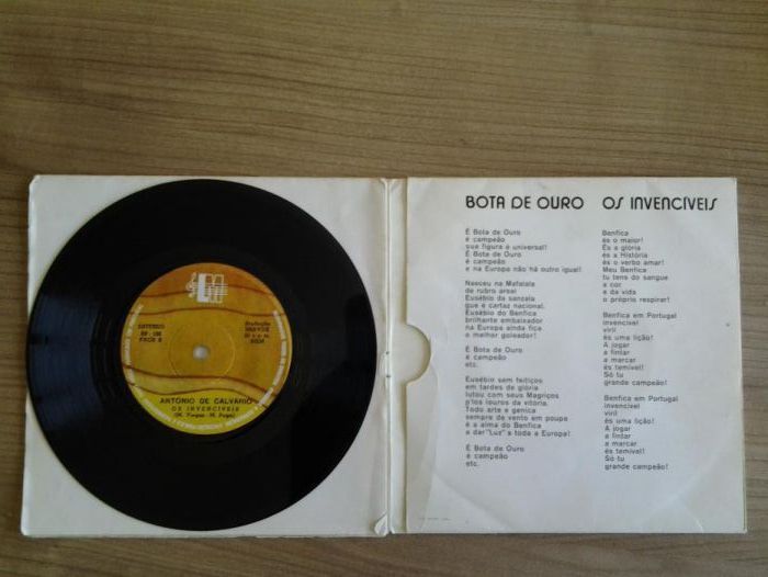 Disco de vinil "Eusebio Bota de Ouro" musicas do Benfica