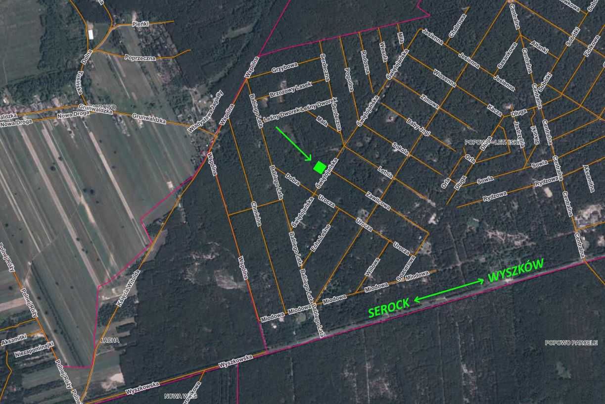 Piękna działka w lesie, 3050m2, Popowo-Letnisko