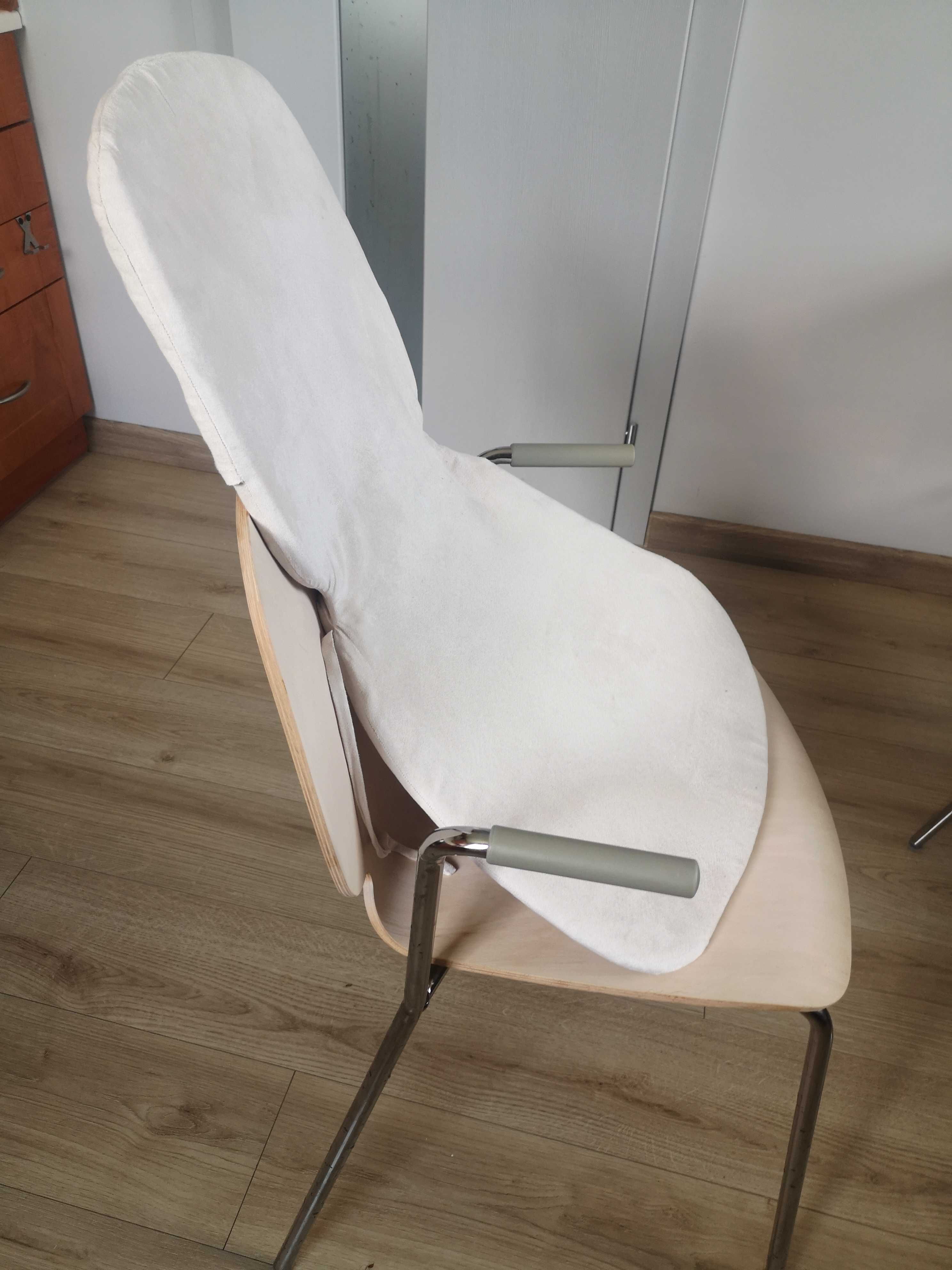 Krzesła ikea z metalowymi nogami i podłokietnikami